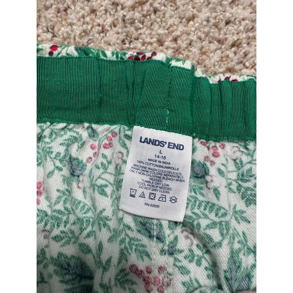 Land's End Flannel Christmas PJ/Lounge pants; Festive Holly & Berries - Picture 4 of 8